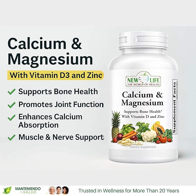New Life Calcium Magnesium D3 &amp Zinc Bone Support 120 Softgels