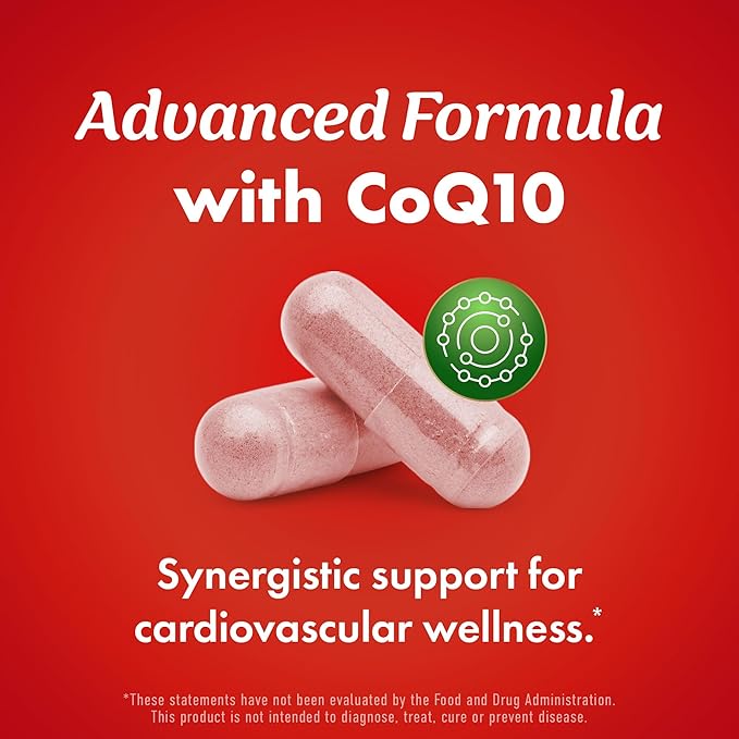 Red Yeast Rice with CoQ10 Supplement | Healthy Cholesterol Levels &amp Heart Health Support | Extra Strength Red Yeast Rice 1200 MG (600 MG Per Capsule) with Monakolin K | No Citrinin Non-GMO | 120