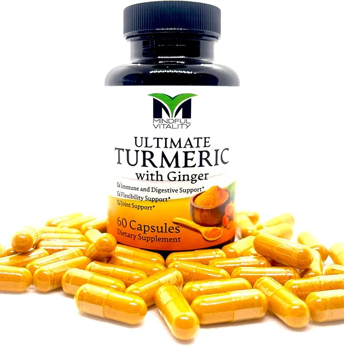 Ultimate Turmeric with Ginger 60 Capsules 500mg Organic Turmeric Joint and Immune Support Supplement