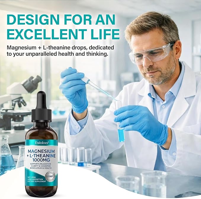 Magnesium L-Threonate Liquid Drops Triple Calm Magnesium Threonate w. Apigenin Theanine Lemon Balm for Relaxation Sleep High Absorption for Brain Health &amp Cognitive Support 2.0 Fl Oz