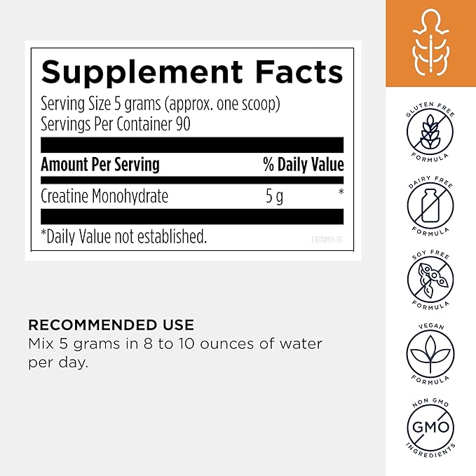 Designs for Health Micronized Creatine Monohydrate Unflavored Powder 90 Servings 5g per Serving – for Women &amp Men to Support Muscle Strength and Brain Health