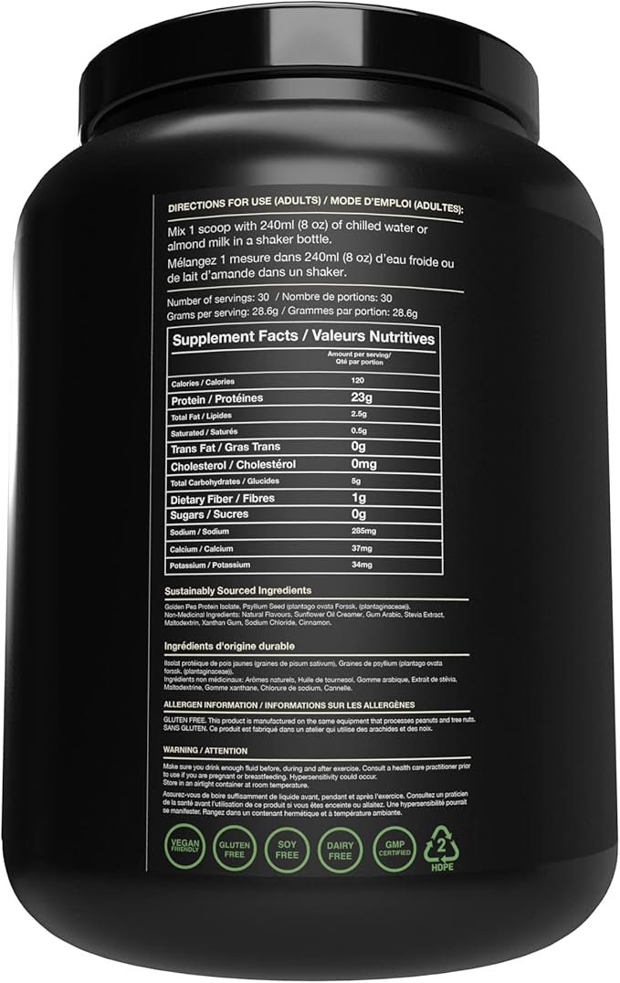 Blessed Vegan Protein Powder - Plant Based Protein Powder Meal Replacement Protein Shake 23g of Pea Protein Powder Dairy Free Gluten Free Soy Free No Sugar Added 30 Servings (Vanilla Chai)
