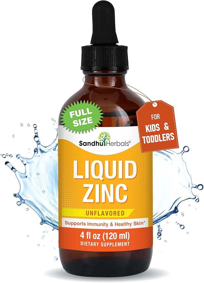 SANDHUHERBALS Moringa Capsules (120 Count) &amp Liquid Zinc Drops (4 Fl Oz) | Supports Immune Gut &amp Skin Health