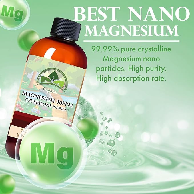 Organa Pure Crystalline Liquid Magnesium Supplement - 30 PPM - High Absorption Magnesium (32 oz.)