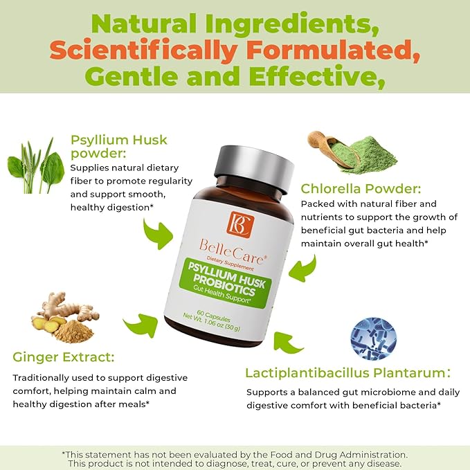 BELLECARE Psyllium Husk Capsules &amp Ashwagandha Capsules