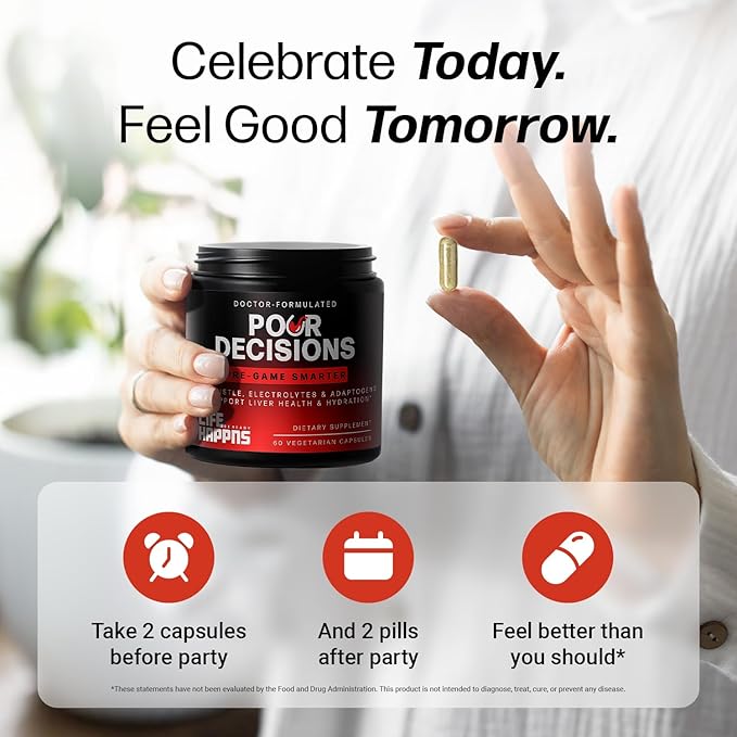 Life Happns Liver Support &amp Recovery Supplement for Adults – Doctor-Formulated with Milk Thistle Schizandra Rosemary B6 &amp Electrolytes for Natural Detox Pathways Hydration &amp After-Part