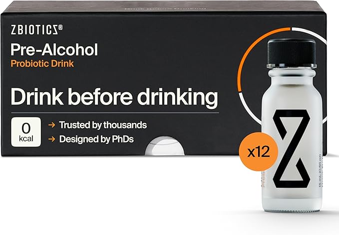 ZBiotics — Feel Better After Drinking Wake Up Refreshed Science-Backed Patented Probiotic for Easier Mornings Travel-Friendly 12-Pack of 0.47 Fl Oz Bottles