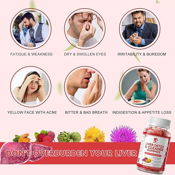 2 Pack Lukaree Liver Cleanse Detox &amp Repair Gummies | Sugar-Free Milk Thistle Supplement w/Artichok &amp L-Glutathione - Ultra-Concentrated Herbal Liver Support for Men &amp Women -Vegan60 Coun