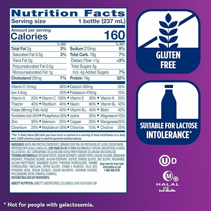 Ensure High Protein Milk Chocolate Nutrition Shake Ready to Drink 16g Protein and 27 Vitamins and Minerals 8 fl oz 24 Pack
