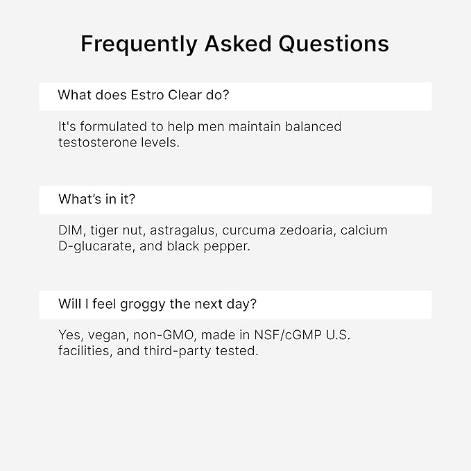 Ben's Natural Health Estro Clear Natural Estrogen Blocker Supplement with DIM Tiger Nut Astragalus Calcium D Glucarate 120 Capsules