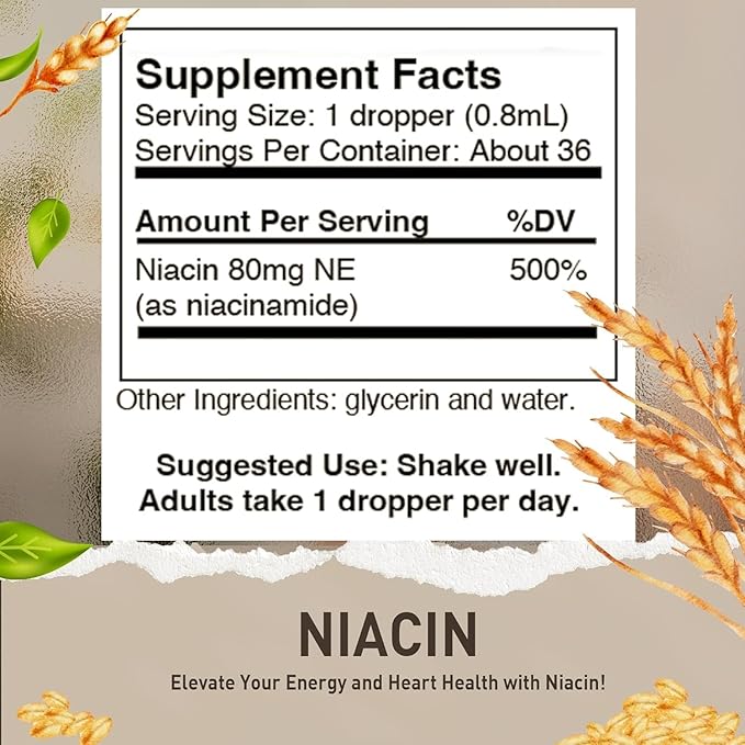 HoneyCombs Vitamin B3 Liquid Niacin 500% DV Niacinamide B3 Supplement Sublingual B-Complex Vitamin - Made in USA - Non Flushing Niacin Vitamin B3 Niacinamide Liquid Can be Used as a Niacinamide Serum