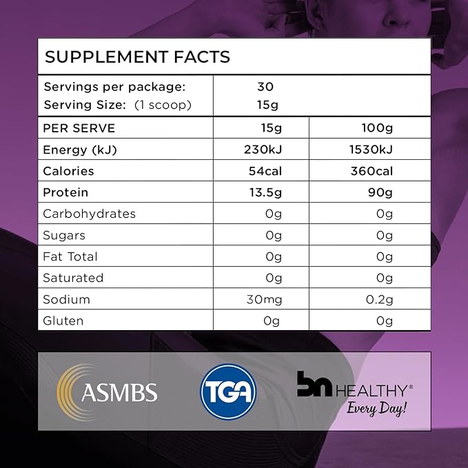 BNHealthy Collagen Peptides Powder for Hair Skin Nails and Joints - Premium Bovine Collagen - 100% Tasteless Formula with 13.5g Protein Per Serving