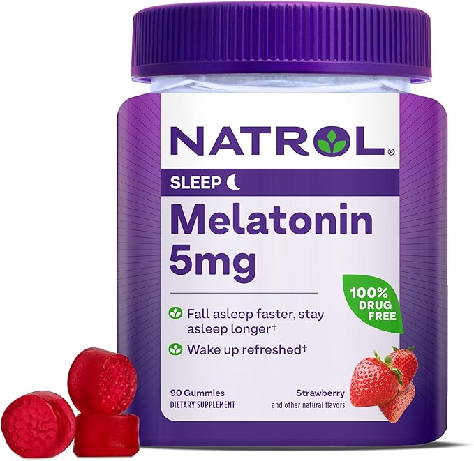 Natrol Melatonin 5mg Gummies 140ct &amp 90ct Strawberry Sleep Support