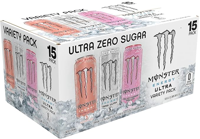 Monster Energy Ultra Variety Pack PKZSD Sugar Free Energy Drink 16 Ounce | Pack of 15