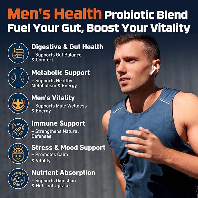 Probiotics for Men 120 Billion CFUs Men’s Probiotics for Digestive Health with Prebiotic Digestive Enzymes Ashwagandha for Immune Stomach Bloating &amp Gut Health for Men 16 Strains 90 Capsule