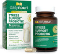 Daily Nouri Stress Support Probiotics for Women &amp Men | Mood &amp Cortisol Support | Gut-Brain Axis + Digestive Support | 3 Clinically Studied Strains + Omega | 30-Day Supply