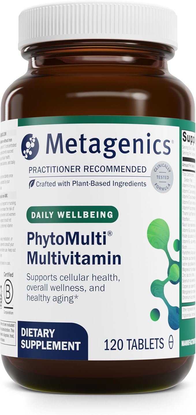 Metagenics Essential Wellness Duo: OmegaGenics EPA-DHA 10000 &amp PhytoMulti Without Iron - Daily Multivitamin for Overall Health &amp Aging - 60 Tablets