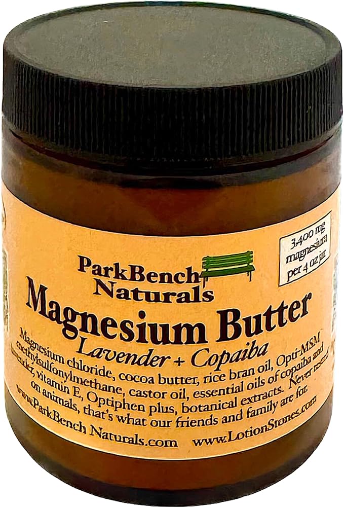 Magnesium Butter with Lavender and Copaiba 4 oz Glass Jar of Topical Magnesium