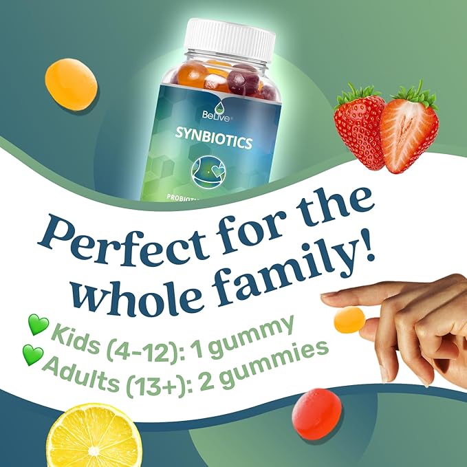 BeLive Probiotic + Prebiotic Bundle for Better Gut Health with 5 Billion CFUs for Digestive Health &amp High Strength Inulin (3g) Dietary Fiber
