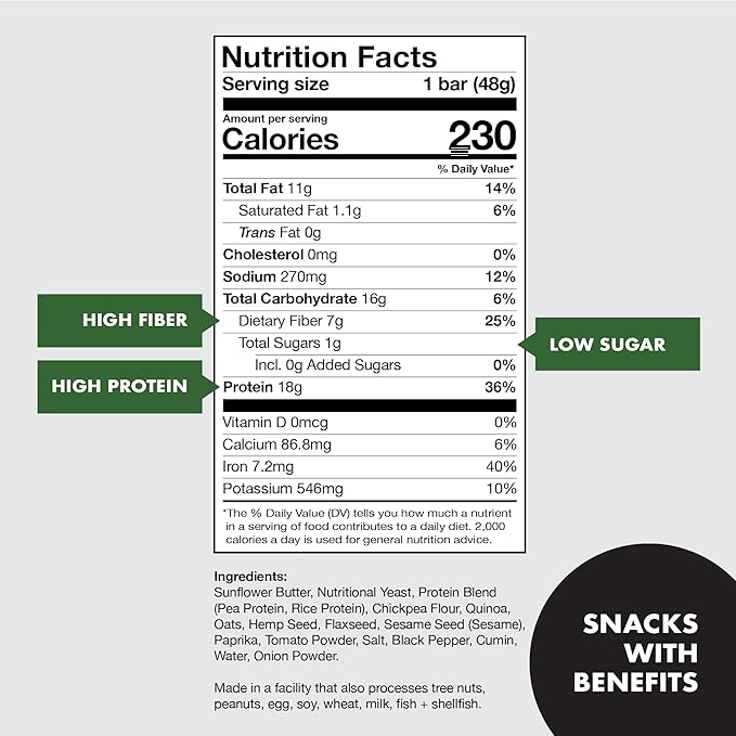 Super Team Savory + Crispy Protein Bars - Zesty BBQ - 12-Count Snack Bars - High Protein (18g) High Fiber (7g) Low Sugar (1g) - Gluten Free Nut Free Soy Free Vegan Plant Based Meal Replacement