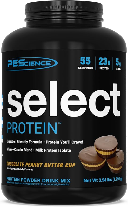 PEScience Select Protein Powder Whey and Casein Blend Lean Protein Powder for Women and Men Low Calorie Low Carb Keto Friendly Gluten Free Chocolate Peanut Butter Cup - 55 Servings