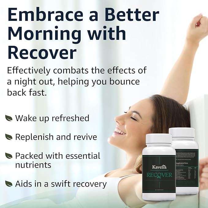 Recovery - Pre &amp Post Drinking Aid Liver Support Hydration Electrolytes with Dihydromyricetin DHM Milk Thistle Vitamin B Willow Bark Quercetin - 10 Servings