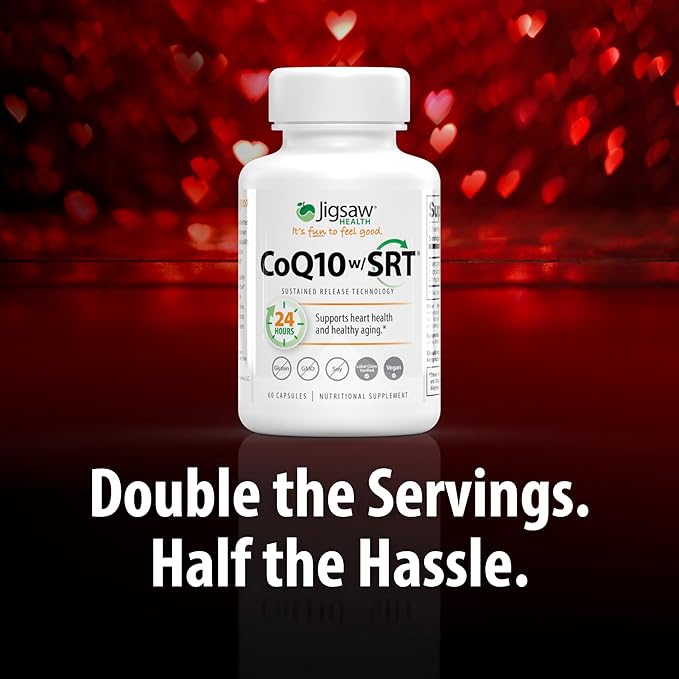 Jigsaw Health CoQ10 w/SRT | Heart Health Support | with Sustained Release Technology | 60 Capsules