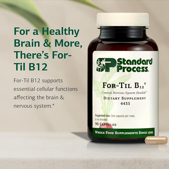 Standard Process - for-Til B12 - Vitamin B12 Supplement for Brain &amp Nervous System Support - Immune Health &amp Cellular Function - Non-Dairy &amp Non-Soy Supplement - 90 Capsules