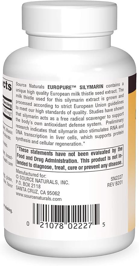 EuroPure Silymarin 200mg Source Naturals Inc. 120 Caps