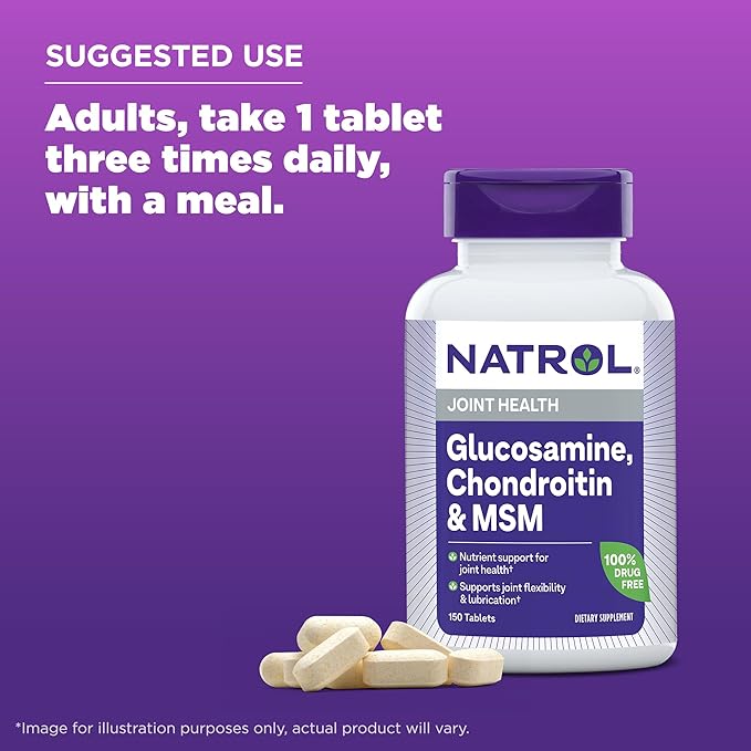 Natrol Glucosamine Chondroitin and MSM Tablets 150-Count (Pack of 12