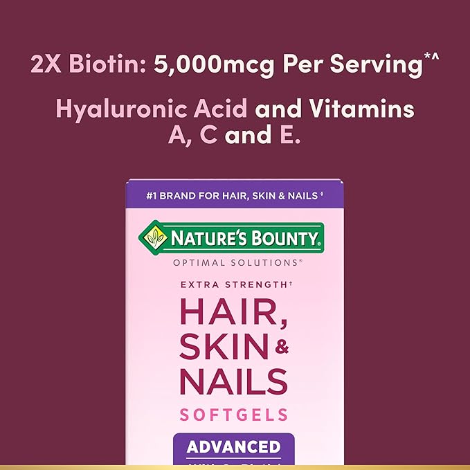 Nature's Bounty Magnesium 500mg Tablets (200 Ct) + Advanced Hair Skin &amp Nails with Biotin Hyaluronic Acid &amp Argan (150 Softgels) | High Potency Magnesium for Bone &amp Muscle Health + Beaut