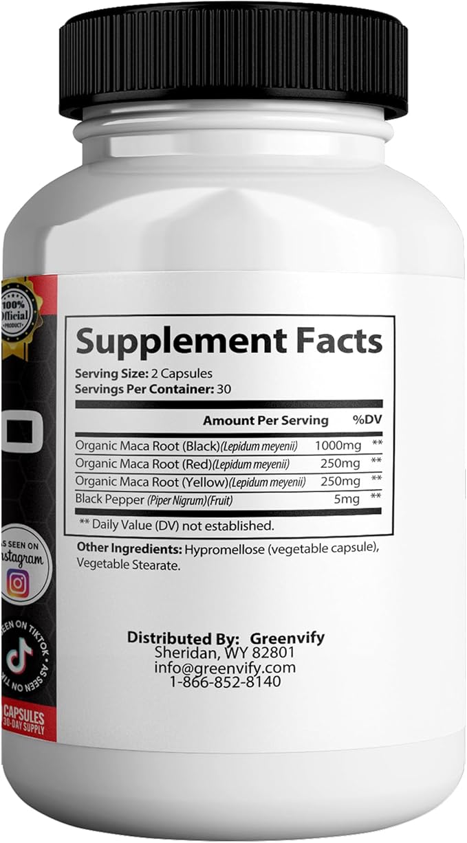 Iron Pure Pro Max Dietary Supplement Organic Maca Root Blend 60 Capsules 30-Day Supply (5)