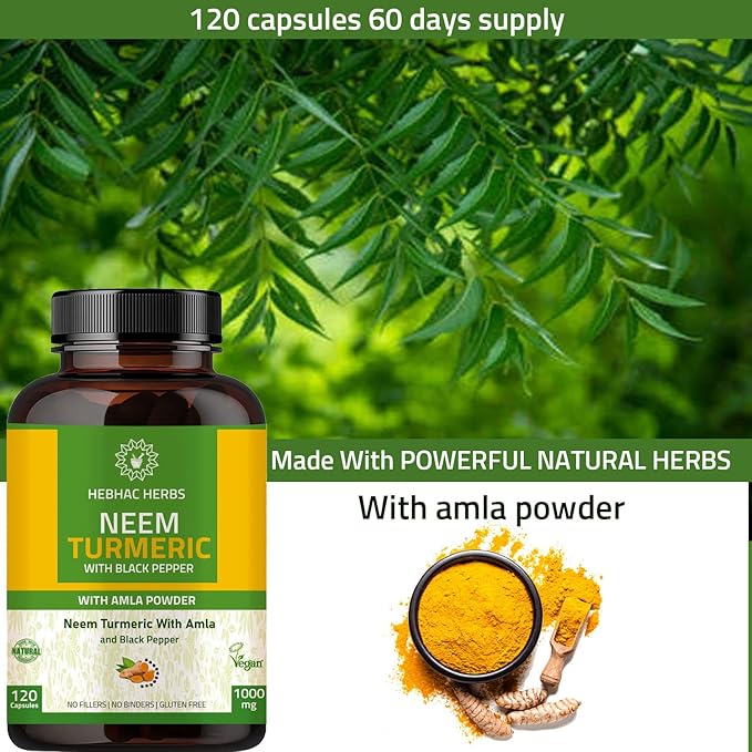 Neem Turmeric Capsules with Amla and Pomegranate Juice Powder 227g