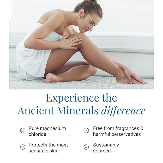 Ancient Minerals Magnesium Bath Flakes - Magnesium Oil Spray and Magnesium Lotion - High-Absorption Efficiency for Relaxation Wellness &amp Muscle Relief