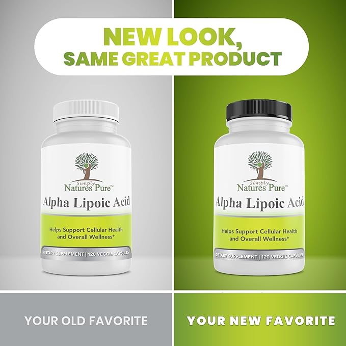Simply Natures Pure Alpha Lipoic Acid 600mg 240 Veggie Capsules Non-GMO Thioctic Acid 8 Month Supply