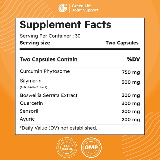 Move Easy Joint Support Supplement Turmeric Curcumin with Boswellia and Silymarin 60 Tablets