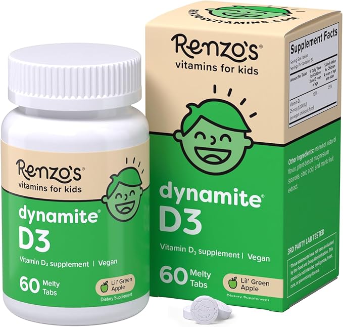Renzo's Vitamins Adventurous Kid Bundle - Picky Eater Kids Multivitamin Vitamin D3 for Kids and Bright &amp Brainy Vitamin B6