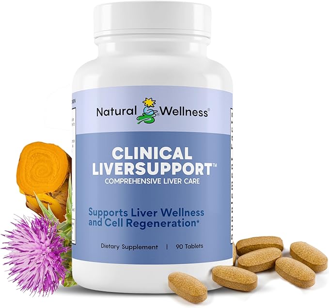 Natural Wellness Clinical Liver Support – Physician-Formulated Milk Thistle &amp Curcumin Blend for Detox Repair &amp Healthy Liver Function – 12 Powerful Ingredients Maximum Absorption