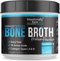 Intentionally Bare Bone Broth Protein Powder Unflavored - Grass Fed Protein Powder with Multi Collagen Peptides Type 1 2 and 3 - Dairy Free Bone Broth Powder for Skin Gut and Joint - 20 Servings