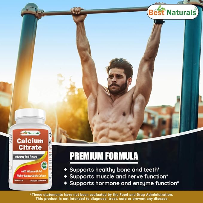 Best Naturals Vitamin B1 as Thiamine Mononitrate 500 mg &amp Calcium Citrate with Vitamin D-3