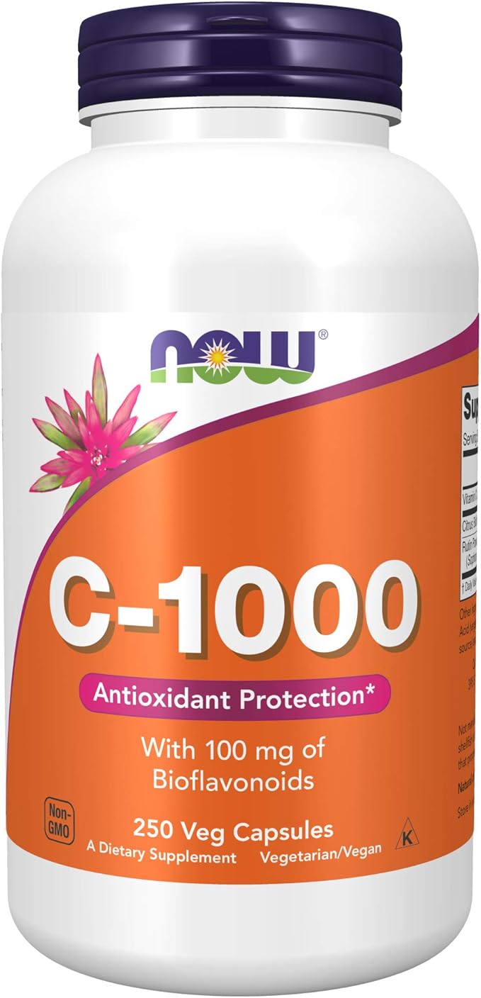 NOW Supplements Probiotic-10™ 25 Billion with 10 Probiotic Strains Dairy Soy and Gluten Free &amp Supplements Vitamin C-1000 with 100 mg of Bioflavonoids Antioxidant Protection* 250 Capsules