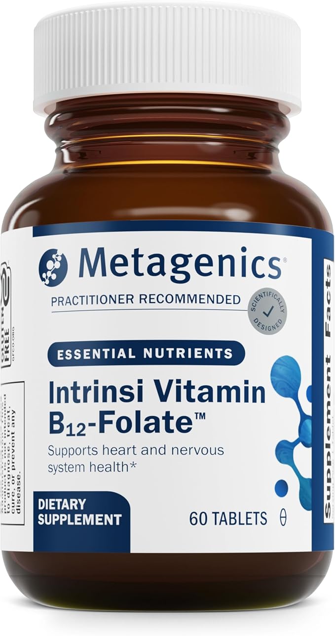 Metagenics Intrinsi Vitamin B12-Folate - with Methylcobalamin L-5-MTHF &amp Intrinsic Factor - Supports Energy Metabolism Nervous System &amp Heart Health - Non-GMO &amp Gluten-Free - 60 Tablets