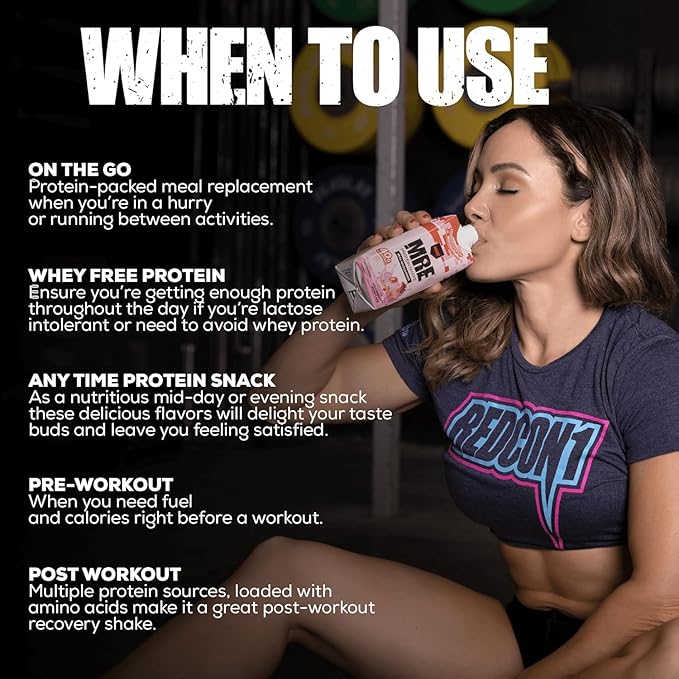 REDCON1 MRE Ready to Drink Protein Shake Milk Chocolate - Lactose + Whey Free RTD 40gr Protein Made with Real Whole Food Protein Blends - Keto-Friendly and Easy to Digest Nutritional Shake (12 Pack)