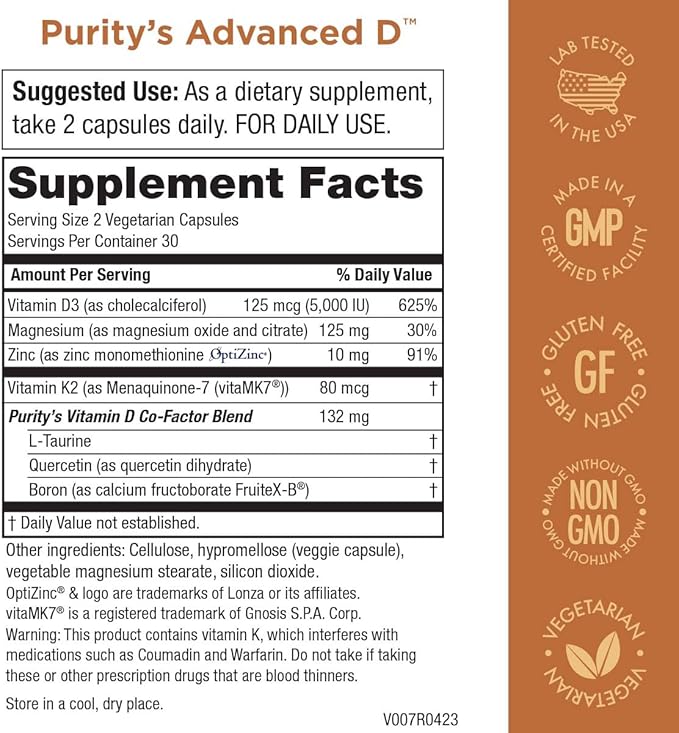 Purity Products Vegan Collagen Builder + Advanced D Bundle Organic Fruits + Vegetables Vitamin D3 K2 (Menaquinone MK-7 MK-4) Vitamin C Lutein Biotin - 30 Servings