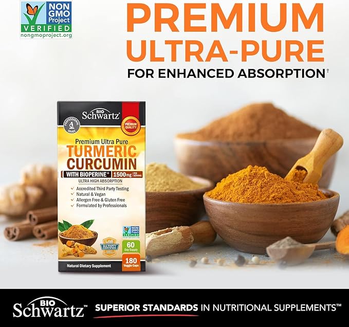 Glucosamine Chondroitin MSM Triple Strength Joint Support Supplement (2 Month Supply) Plus Turmeric Curcumin with Black Pepper Extract 1500mg Complex (2 Month Supply)