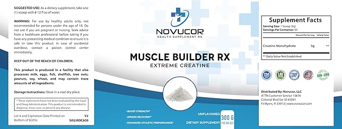 Creatine Monohydrate Powder for Muscle Building Unflavored 10.5 oz