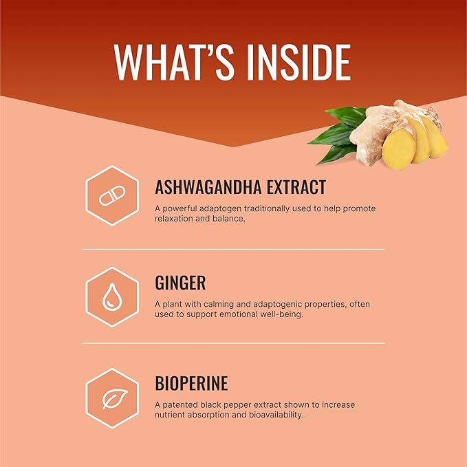 Approved Science Ashwagandha 1500mg with Bioperine® and Ginger- Enhance Memory Boost Mood &amp Energy - 60 Vegan Friendly Capsules (6 Bottles)