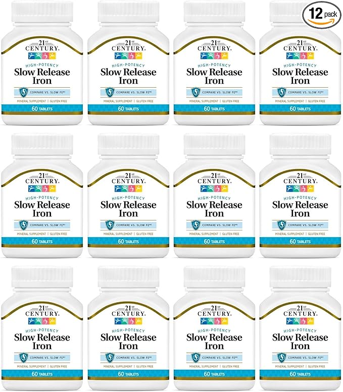 21st Century Slow Release Iron Tablets 60 ea (Pack of 12) - Packaging May Vary