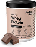 Perfect Keto Pure Whey Protein Powder Isolate Delicious 100% Grass Fed Meal Replacement Shake No Artificials Gluten Free Soy Free Non-GMO (Chocolate)