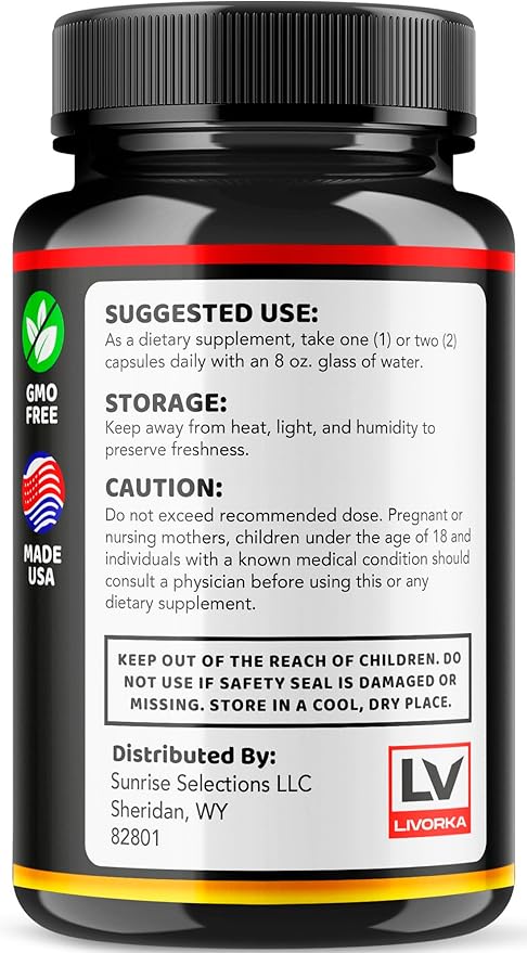LIVORKA (3 Pack) IronPulse Capsules Iron Pulse Capsules Max Formula IronPulse Max Support Capsules Iron Pulse Pills IronPulse Pills Iron Pulse Support Pills 180 Capsules for 3 Months